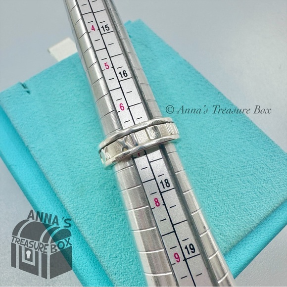 Tiffany & Co. 925 Silver 1995 Atlas Ring Sz. US 6.75 (pouch)